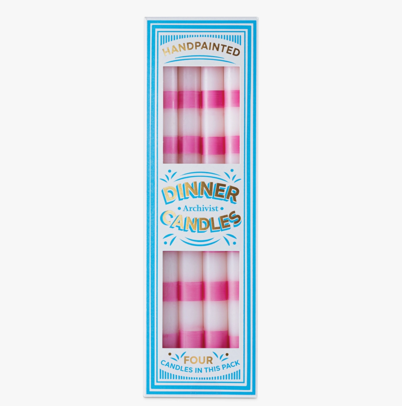 Pink Stripe Dinner Candle