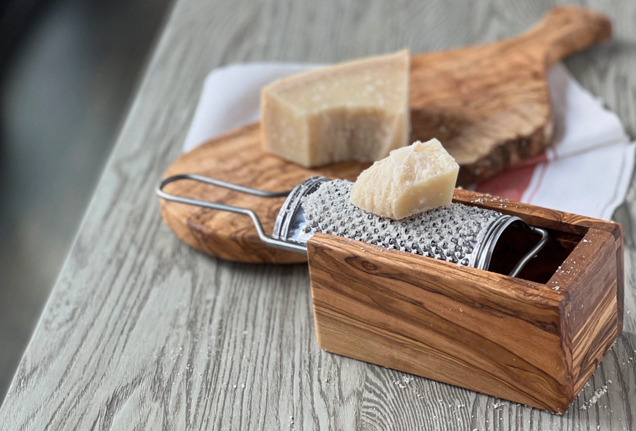 Italian Olivewood Box Cheese Grater