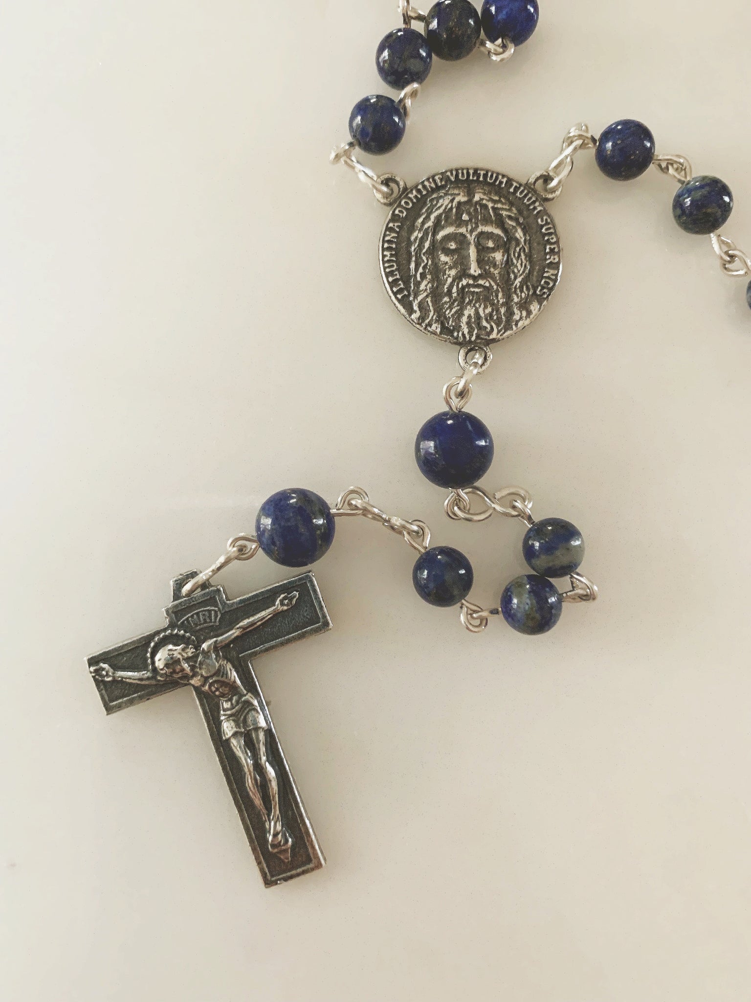 Lapis Holy Face Rosary