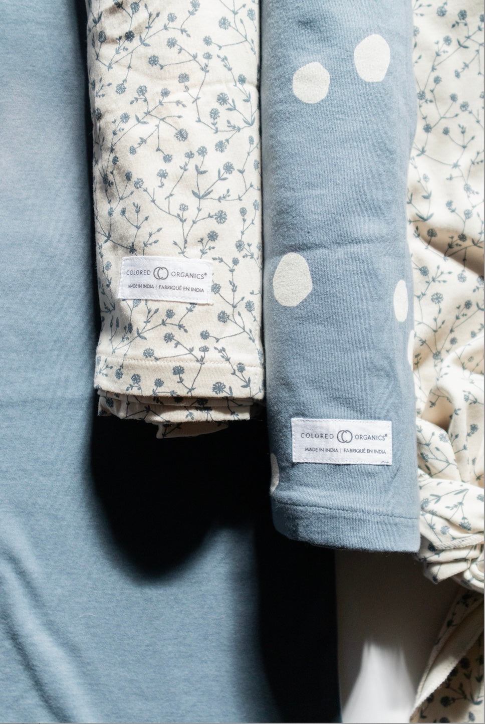 Organic Sleeper, Hat, and Swaddle Set in Blue